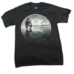 2014 GARTH BROOKS CONCERT T SHIRT MENS S BLACK BLUE WORLD TOUR 2015